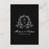 黒エレガントフローラクレスト結婚の詳細 エンクロージャーカード (裏面)