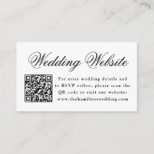 黒エレガントフローラクレスト結婚のWebサイトQRコード エンクロージャーカード (正面)