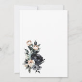 黒エレガントフローラグレー結婚アーチ 招待状 (裏面)