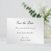 黒エレガントフローラゲイ結婚式の日付を保存 セーブザデート (スタンド正面)