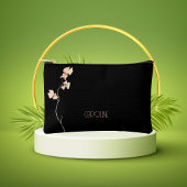 黒エレガントフローラスタイリッシュボホかわいい アクセサリーポーチ