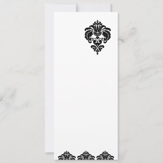 黒エレガントフローラダマスクウェディング 招待状 (裏面)