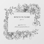 黒エレガントフローラフレームフローリスト ウィンドウサイン (シート)