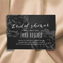 黒エレガントフローラブライダルシャワー