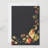 黒エレガントフローラブライダルシャワー 招待状 (裏面)