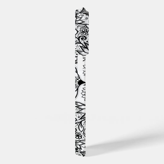 黒エレガントフローラマンダラホワイトデザイン Case-Mate iPhoneケース (裏面 / 右)