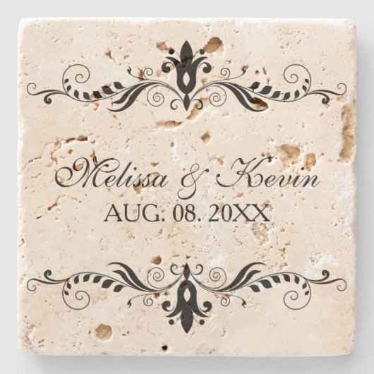 黒エレガントフローラレース旋回フレーム ストーンコースター (正面)