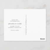 黒エレガントフローラ写真結婚式の日付を保存 ポストカード (裏面)