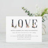 黒エレガントフローラ文字 |愛結婚の 招待状 (スタンド正面)