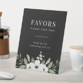 黒エレガントフローラ植物性結婚式の引き出物標識 台座サイン (インサイチュ)