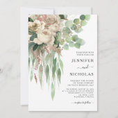 黒エレガントフローラ牡丹結婚ズ 招待状 (正面)