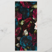 黒エレガントフローラ結婚のメニューテンプレート メニュー (裏面)