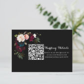 黒エレガントフローラ結婚のWebサイトQRコード エンクロージャーカード (スタンド正面)