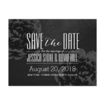 黒エレガントフローラ結婚式の日付を保存