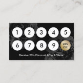 黒エレガントフローラ美しいサロンロイヤリティ ロイヤリティカード (正面)