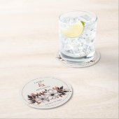 黒エレガントフローラ錆 ラウンドペーパーコースター (インサイチュ)