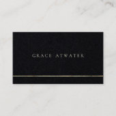 黒エレガントプロフェッショナル金ゴールドストライプ 名刺 (正面)