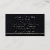 黒エレガントプロフェッショナル金ゴールドストライプ 名刺 (裏面)