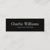 黒エレガントプロフェッショナルQRコード スキニー名刺 (正面)