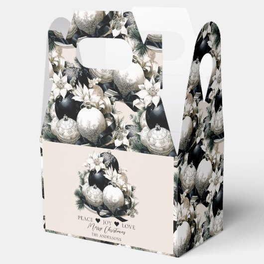 黒エレガントベージュアイボリークリスマス装飾 フェイバーボックス