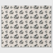 黒エレガントベージュアイボリークリスマス装飾 ラッピングペーパー (フラット)