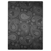 黒エレガントペイズリークリボパーソナライズされたボ クリップボード (裏面)