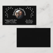 黒エレガントペットシッター名刺 名刺 (正面/裏面)