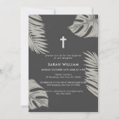 黒エレガントボホ葉バプテスマ 招待状 (正面)