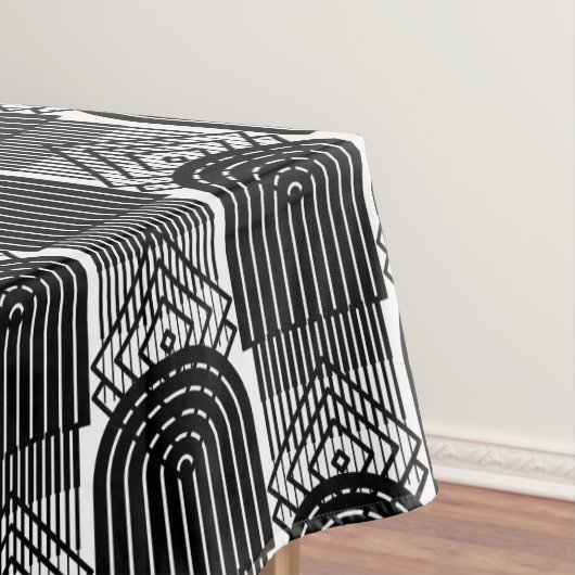 黒エレガントミッドセンチュリーモダンアーチライン テーブルクロス (インサイチュ)