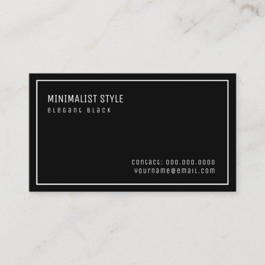 黒エレガントミニマルスタイル 名刺 (正面)