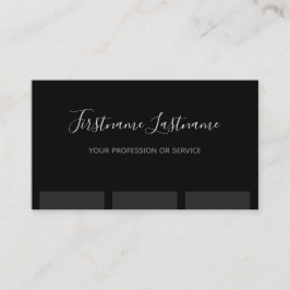 黒エレガントミニマルストライプ灰色モノグラム 名刺