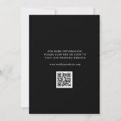 黒エレガントミニマル婚式は日付カードを保存 招待状 (裏面)