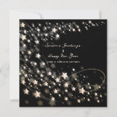 黒エレガントミニマル星シーズンズ&新年 シーズンカード (正面)