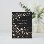 黒エレガントミニマル星シーズンズ&新年 シーズンポストカード (スタンド正面)