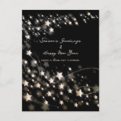 黒エレガントミニマル星シーズンズ&新年 シーズンポストカード (正面)