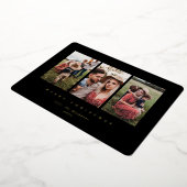 黒エレガントミニマル枠トリプル写真 箔シーズンカード (回転した状態)