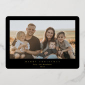 黒エレガントミニマル枠独身の写真 箔シーズンカード (正面)