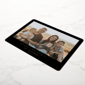 黒エレガントミニマル枠独身の写真 箔シーズンカード (回転した状態)