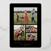 黒エレガントミニマル枠4写真 箔シーズンカード (正面)