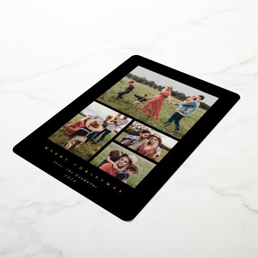 黒エレガントミニマル枠4写真 箔シーズンカード (回転した状態)