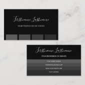 黒エレガントミニマル灰色モノグラムストライプb 名刺 (正面/裏面)