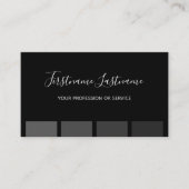 黒エレガントミニマル灰色モノグラムストライプb 名刺 (正面)