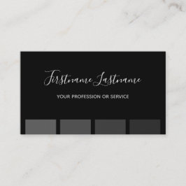 黒エレガントミニマル灰色モノグラムストライプb 名刺