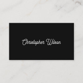 黒エレガントミニマル無地の色 名刺