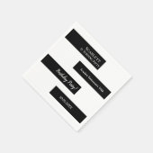 黒エレガントミニマル白シック50誕生日 スタンダードカクテルナプキン (角)