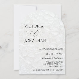 黒エレガントミニマル白結婚の 招待状