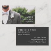 黒エレガントミニマル結婚写真撮モダン影 名刺 (正面/裏面)