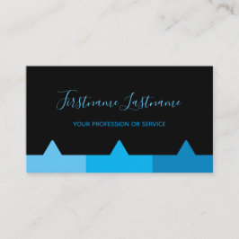 黒エレガントミニマル色・藍色モノグラム・バス 名刺