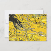 黒エレガントミニマル金ゴールドパステル抽象芸術結婚ズ 出欠カード (裏面)