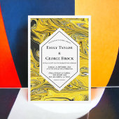 黒エレガントミニマル金ゴールドパステル抽象芸術結婚ズ 招待状